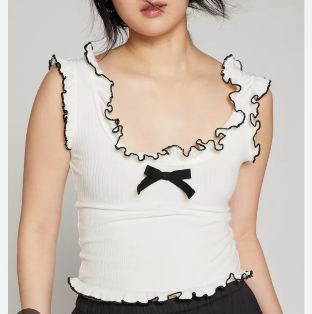 Kimchi Blue Darya Bow Ruffle Shirt